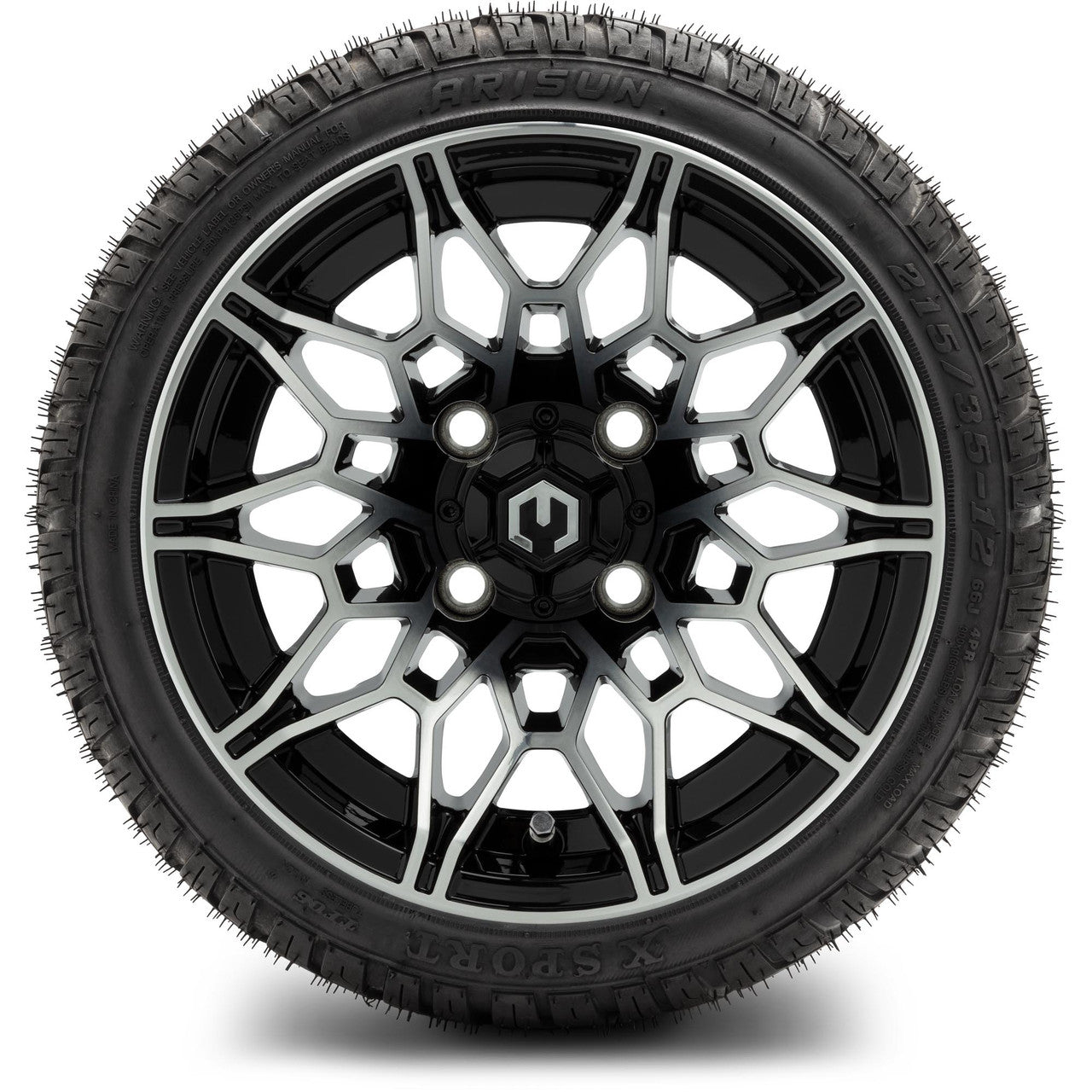 MODZ® 12" Galaxy Machined Black Wheels & Street Tires Combo