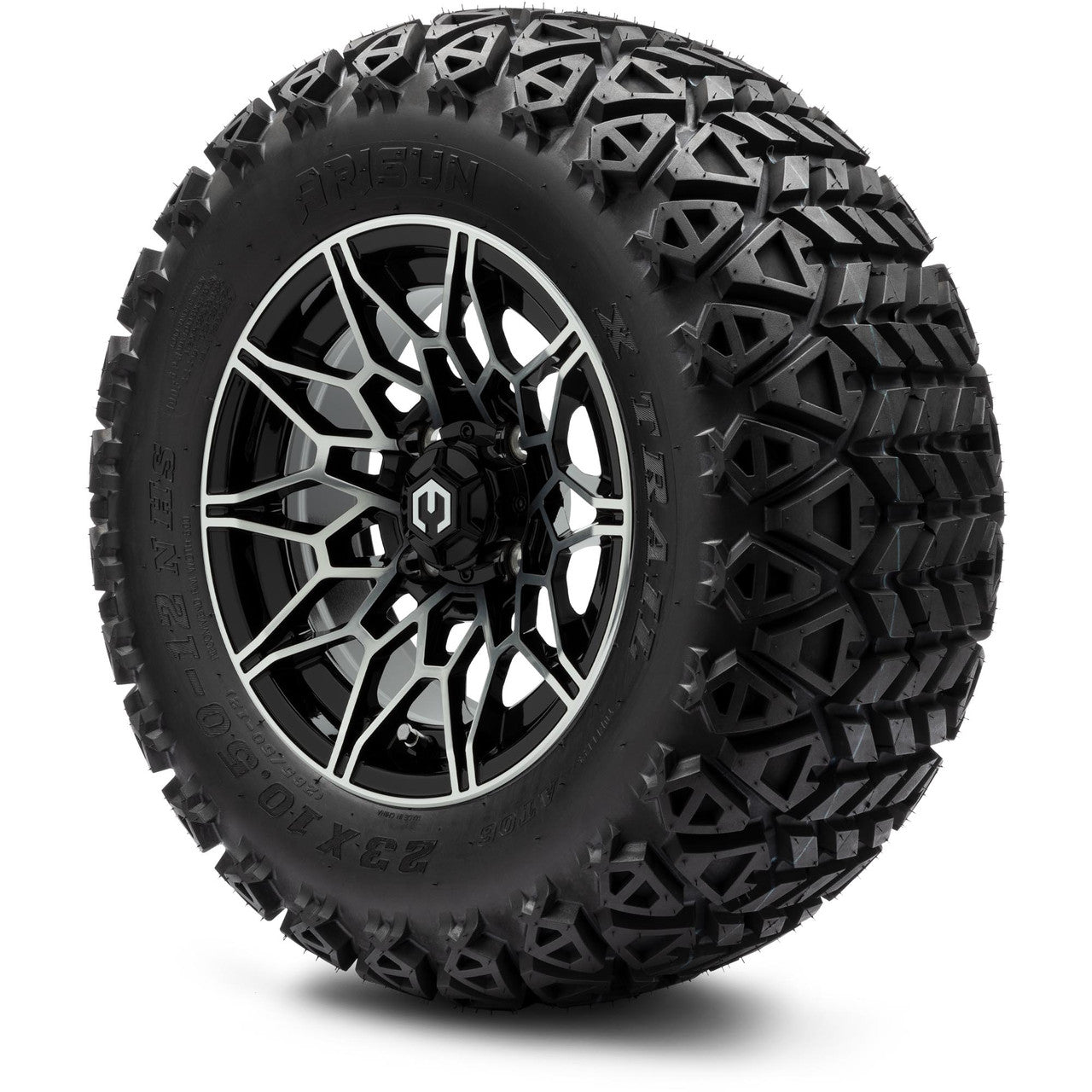 MODZ® 12" Galaxy Machined Black Wheels & Off-Road Tires Combo