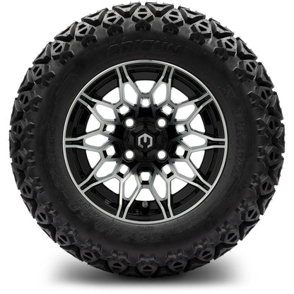MODZ® 12" Galaxy Machined Black Wheels & Off-Road Tires Combo