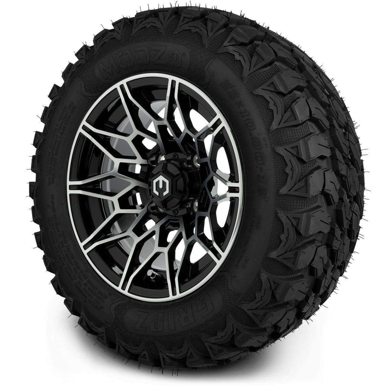 MODZ® 12" Galaxy Machined Black Wheels & Off-Road Tires Combo