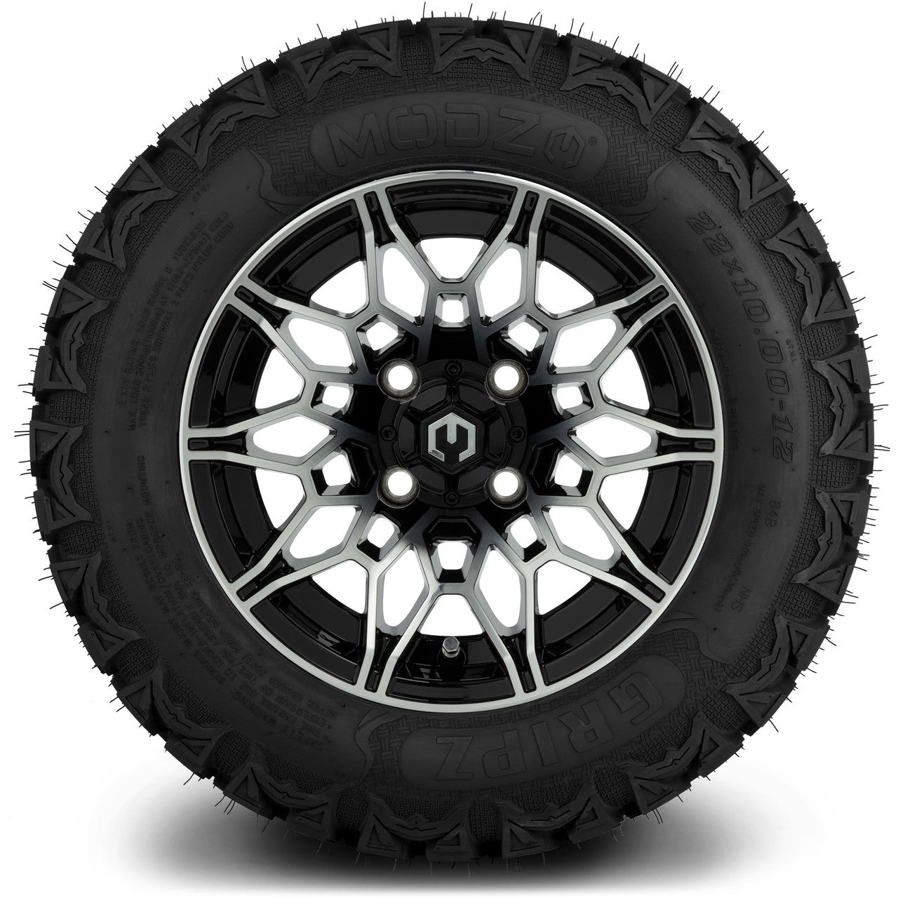 MODZ® 12" Galaxy Machined Black Wheels & Off-Road Tires Combo