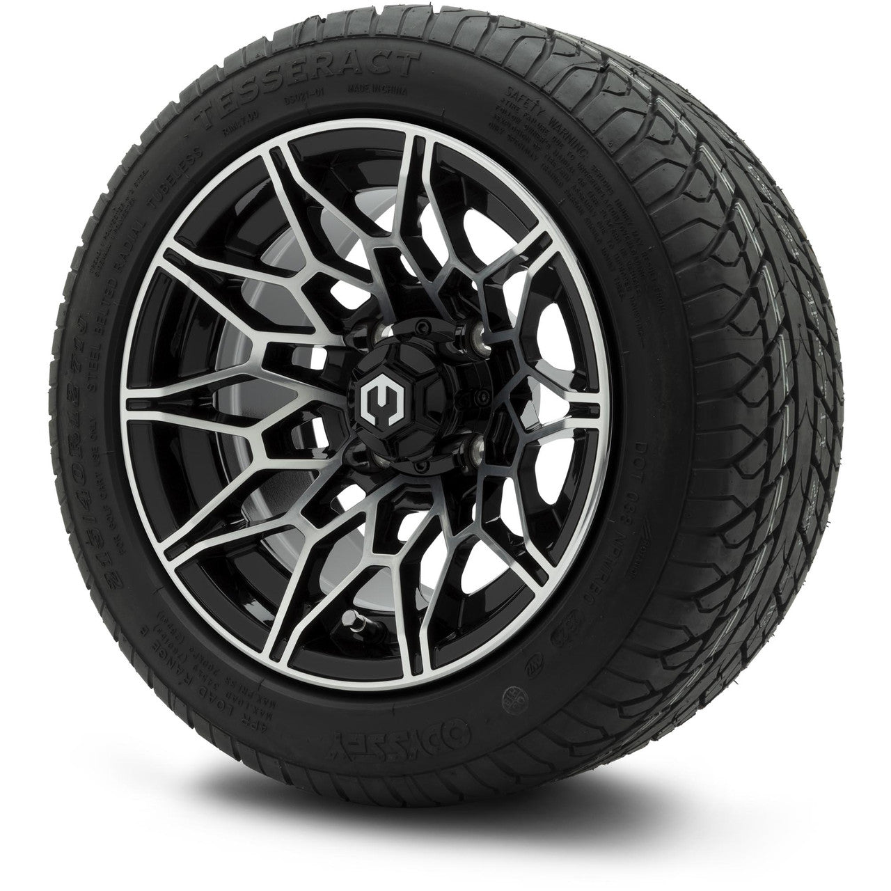 MODZ® 12" Galaxy Machined Black Wheels & Street Tires Combo