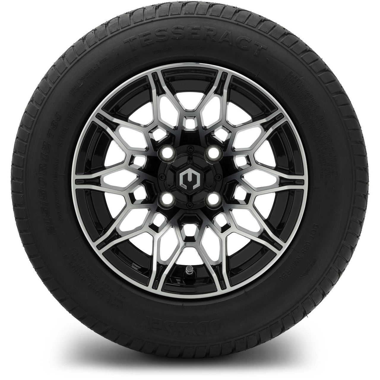 MODZ® 12" Galaxy Machined Black Wheels & Street Tires Combo