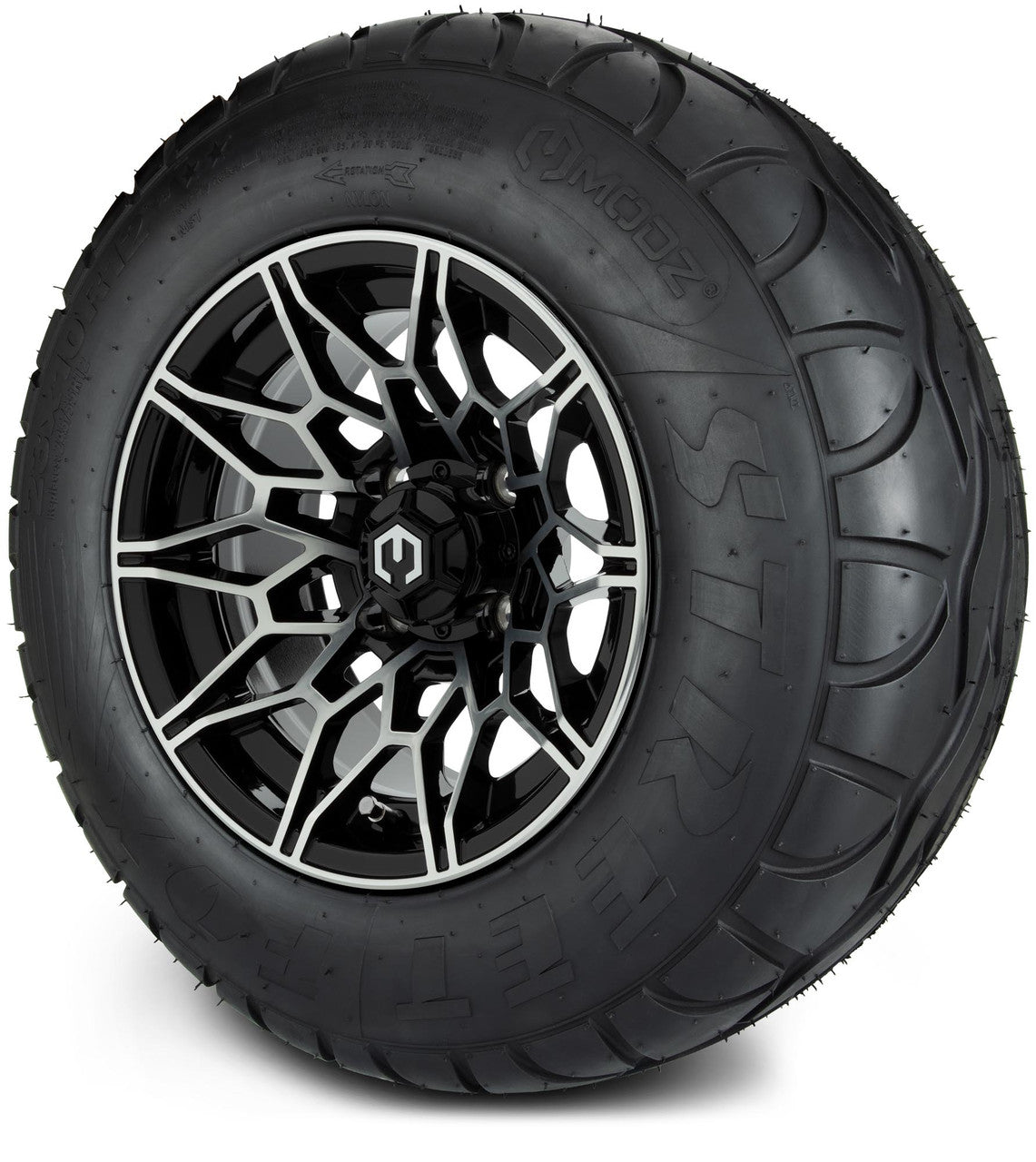MODZ® 12" Galaxy Machined Black Wheels & Street Tires Combo