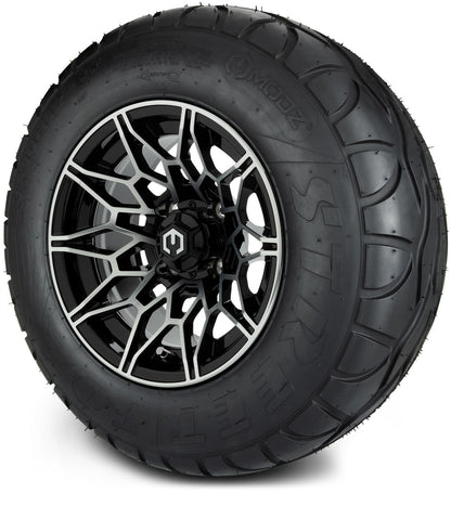 MODZ® 12" Galaxy Machined Black Wheels & Street Tires Combo