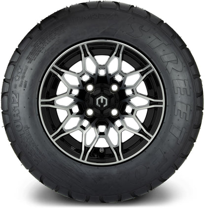 MODZ® 12" Galaxy Machined Black Wheels & Street Tires Combo