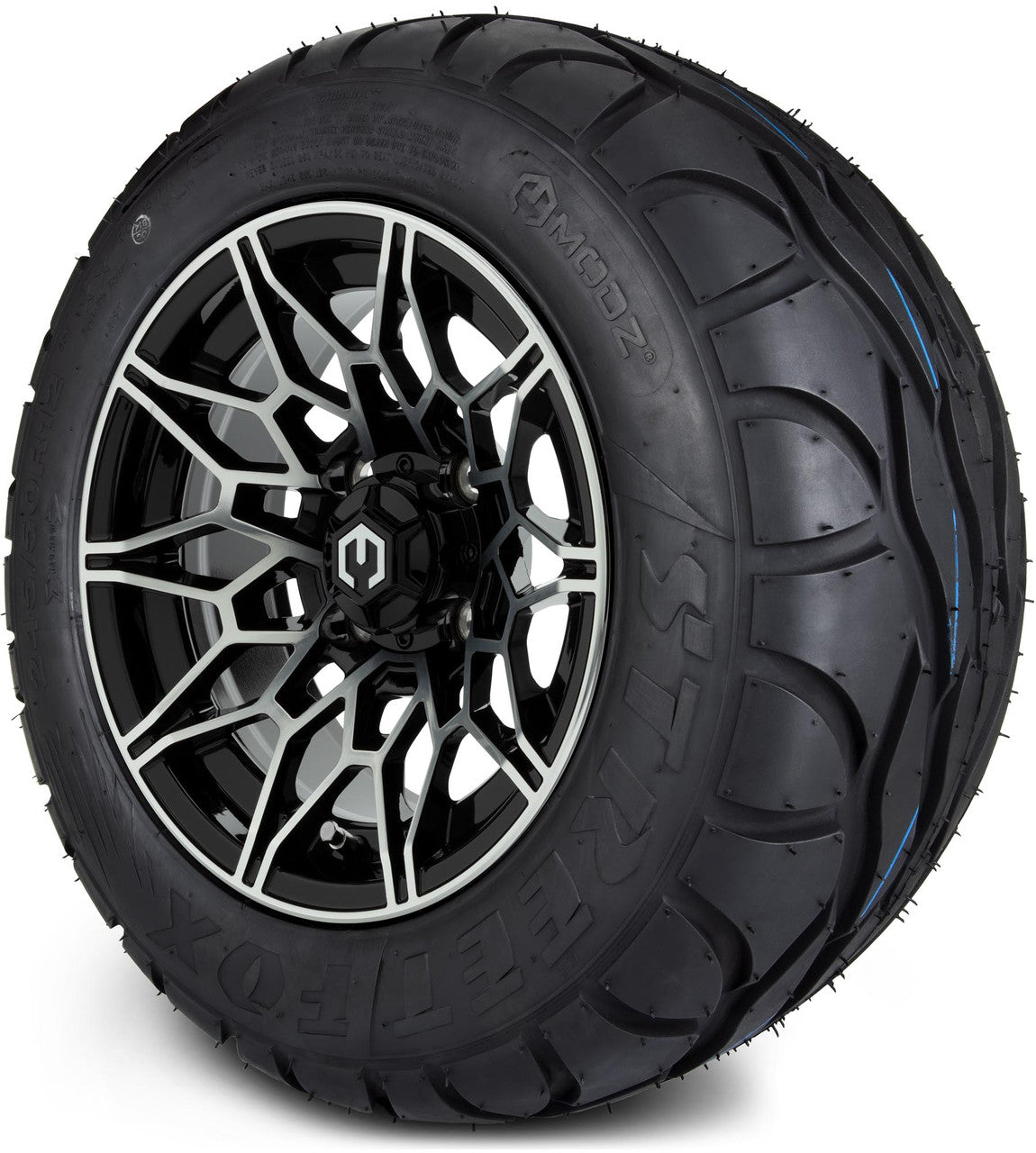 MODZ® 12" Galaxy Machined Black Wheels & Street Tires Combo