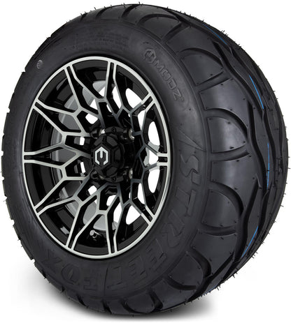MODZ® 12" Galaxy Machined Black Wheels & Street Tires Combo