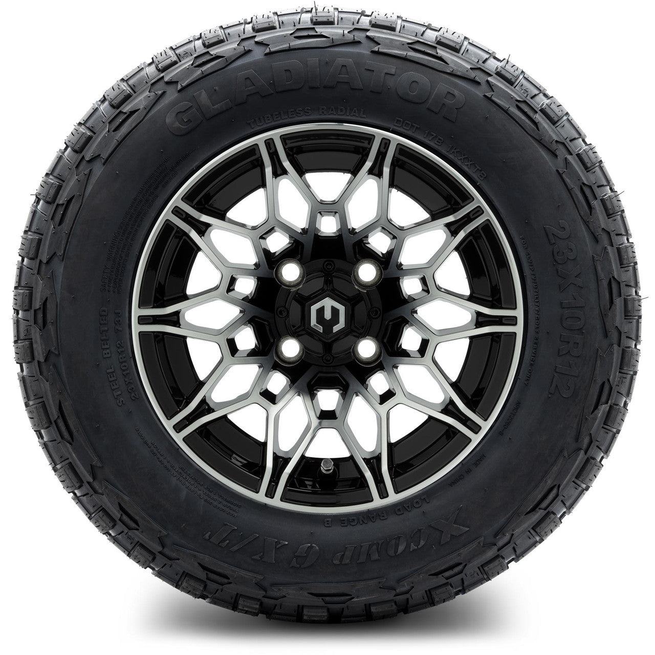 MODZ® 12" Galaxy Machined Black Wheels & Off-Road Tires Combo