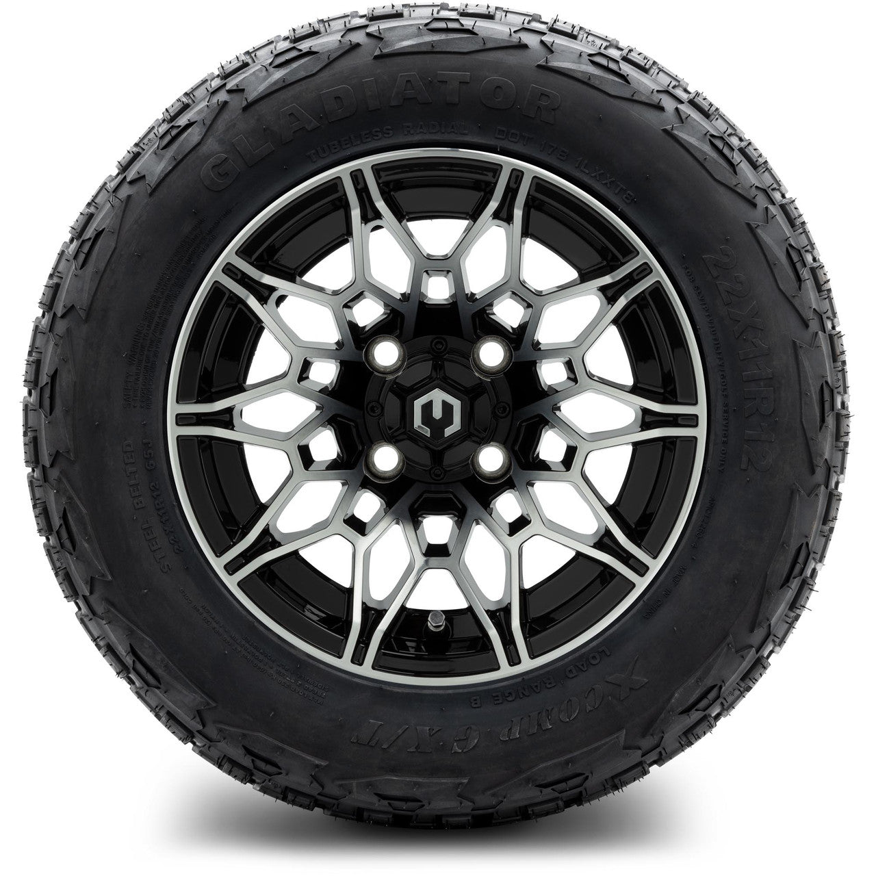 MODZ® 12" Galaxy Machined Black Wheels & Off-Road Tires Combo
