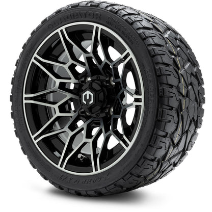 MODZ® 12" Galaxy Machined Black Wheels & Off-Road Tires Combo