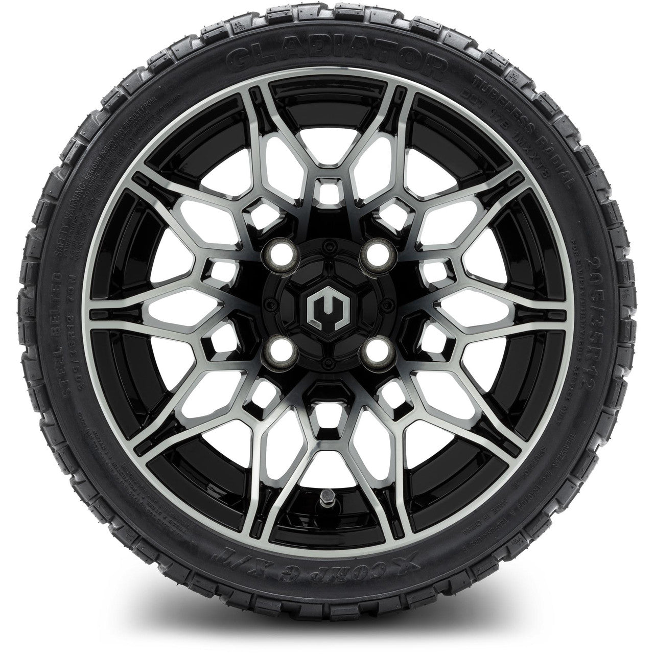 MODZ® 12" Galaxy Machined Black Wheels & Off-Road Tires Combo