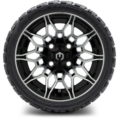 MODZ® 12" Galaxy Machined Black Wheels & Off-Road Tires Combo