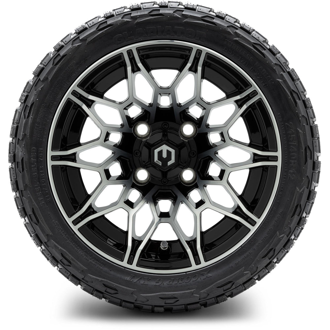 MODZ® 12" Galaxy Machined Black Wheels & Off-Road Tires Combo