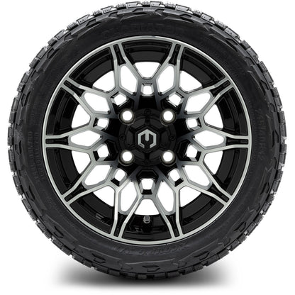 MODZ® 12" Galaxy Machined Black Wheels & Off-Road Tires Combo