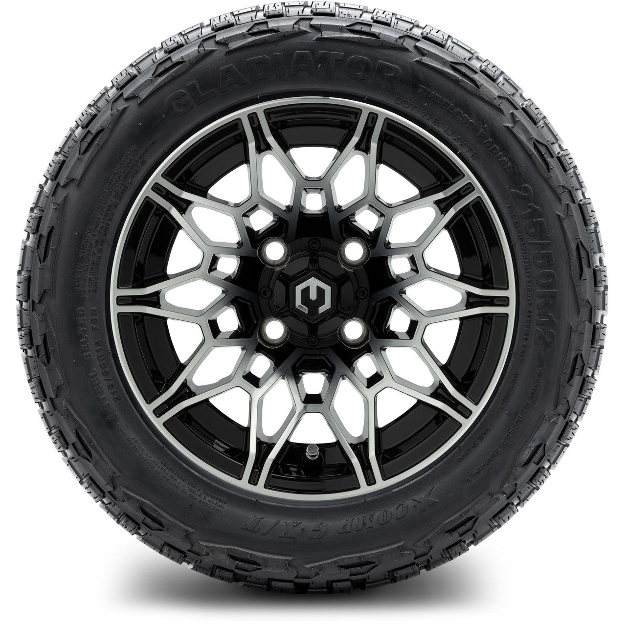 MODZ® 12" Galaxy Machined Black Wheels & Off-Road Tires Combo