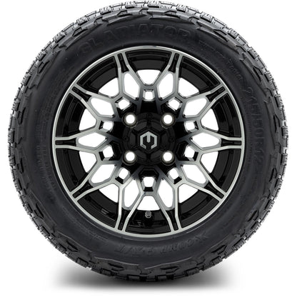 MODZ® 12" Galaxy Machined Black Wheels & Off-Road Tires Combo