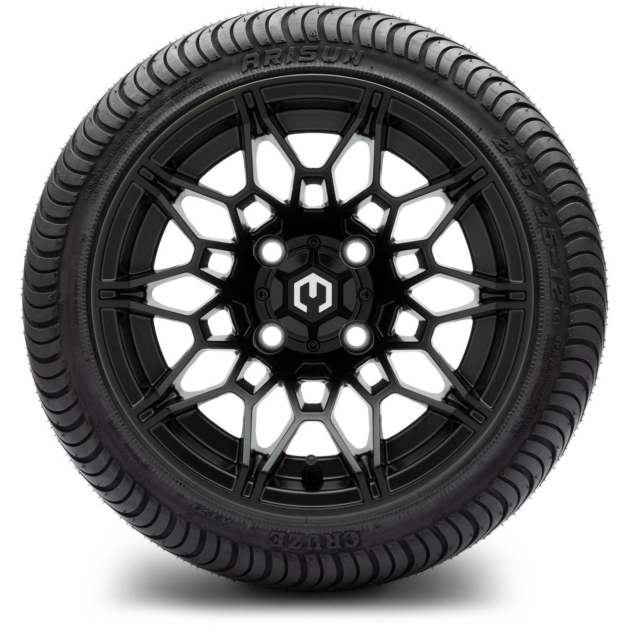 MODZ® 12" Galaxy Matte Black Wheels & Street Tires Combo