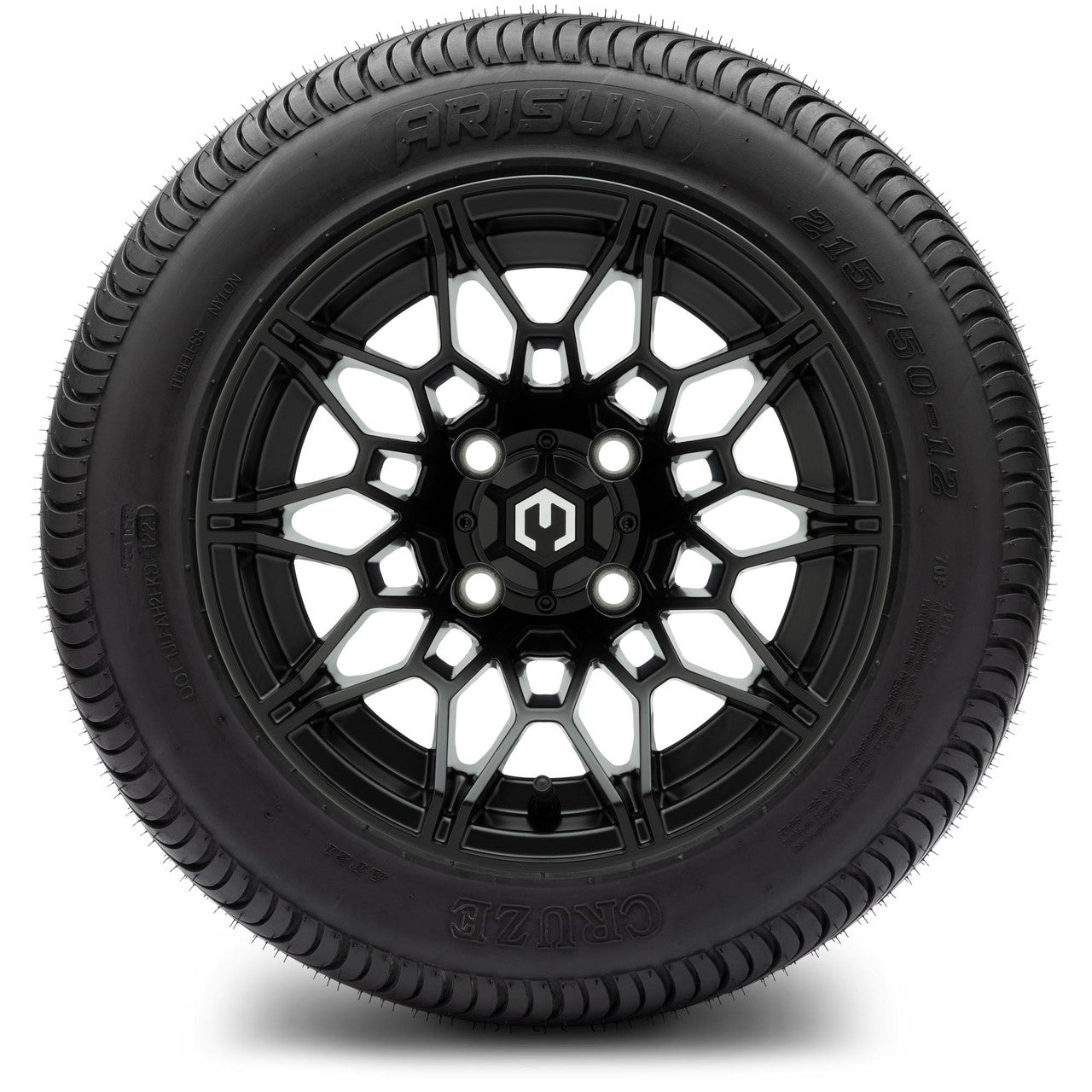 MODZ® 12" Galaxy Matte Black Wheels & Street Tires Combo