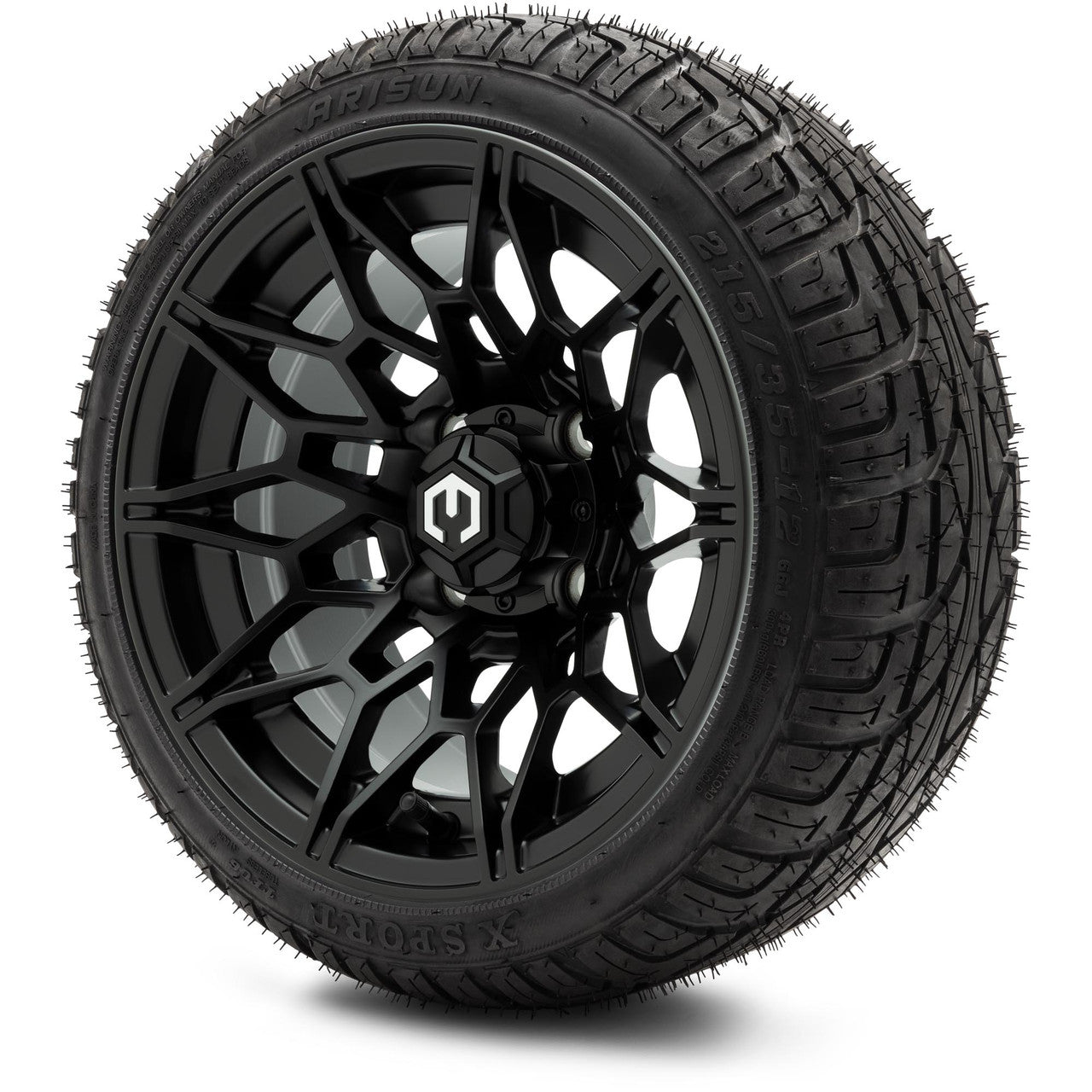 MODZ® 12" Galaxy Matte Black Wheels & Street Tires Combo