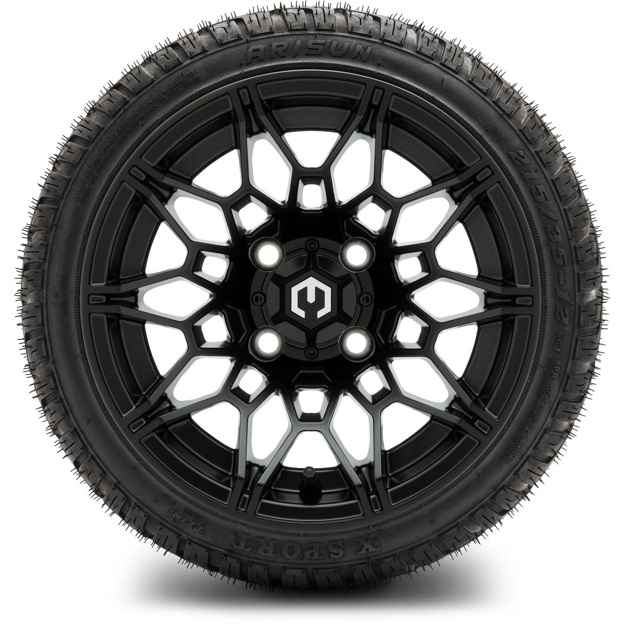 MODZ® 12" Galaxy Matte Black Wheels & Street Tires Combo