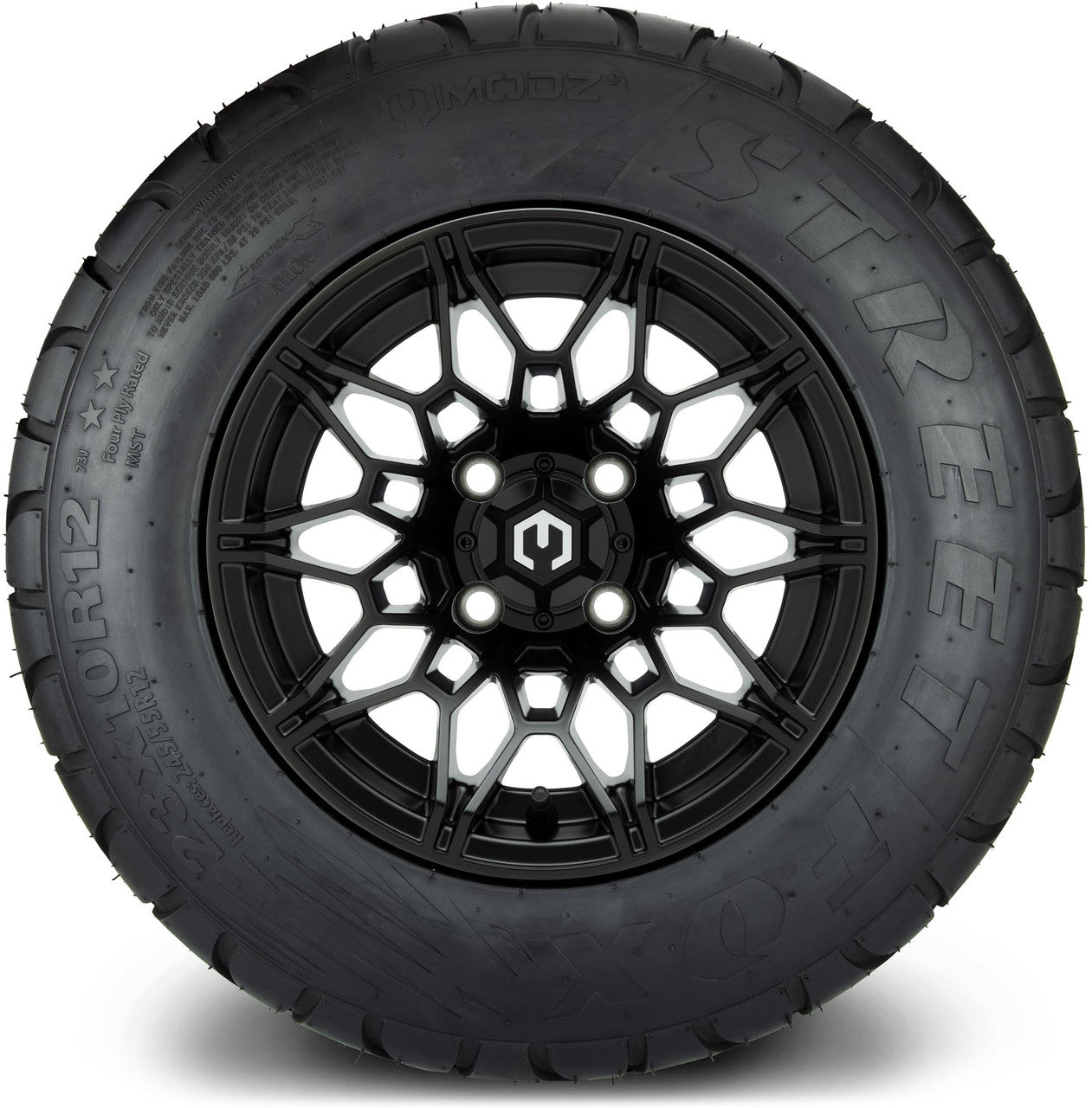 MODZ® 12" Galaxy Matte Black Wheels & Street Tires Combo