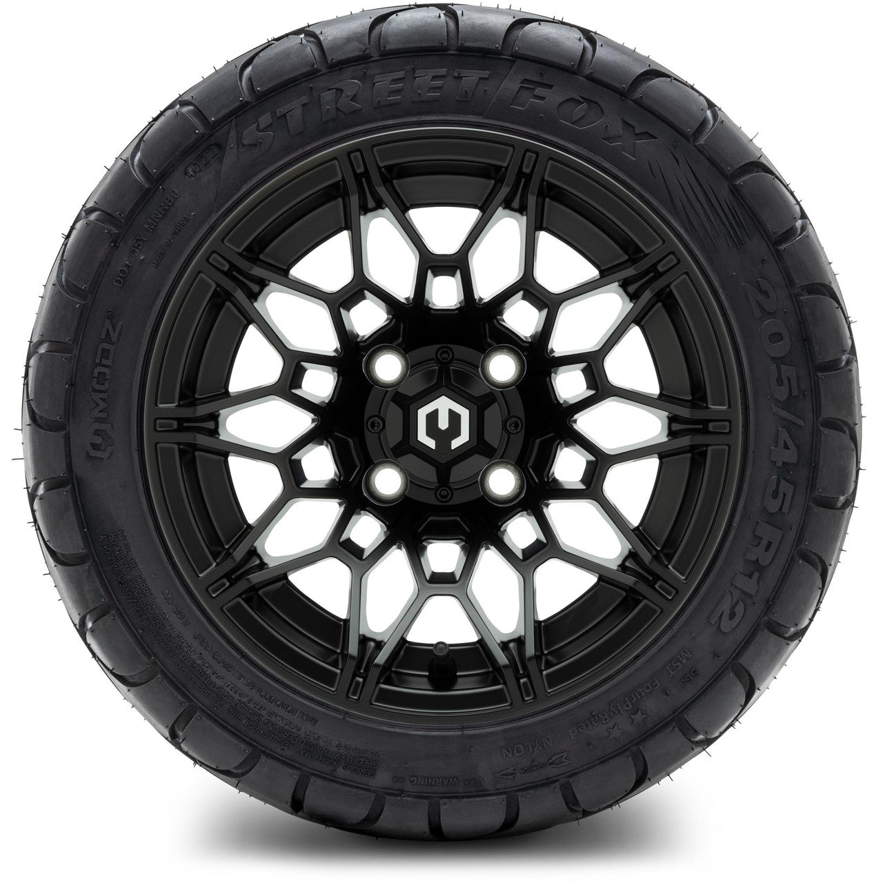 MODZ® 12" Galaxy Matte Black Wheels & Street Tires Combo