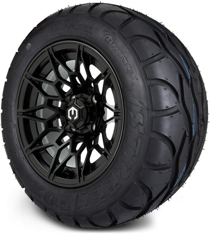MODZ® 12" Galaxy Matte Black Wheels & Street Tires Combo