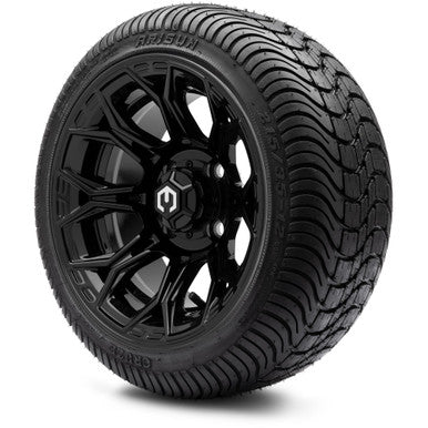 MODZ® 12" Halo Glossy Black Wheels & Street Tires Combo