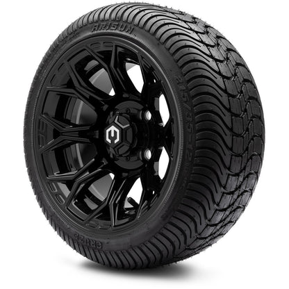 MODZ® 12" Halo Glossy Black Wheels & Street Tires Combo
