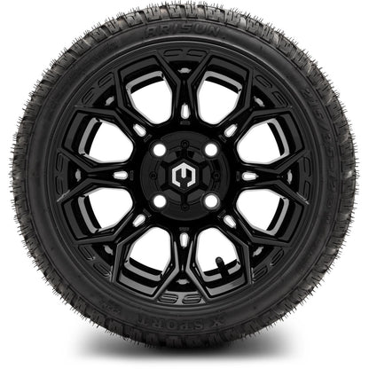 MODZ® 12" Halo Glossy Black Wheels & Street Tires Combo