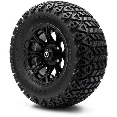 MODZ® 12" Halo Glossy Black Wheels & Off-Road Tires Combo