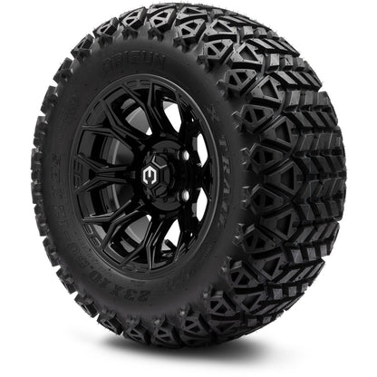 MODZ® 12" Halo Glossy Black Wheels & Off-Road Tires Combo