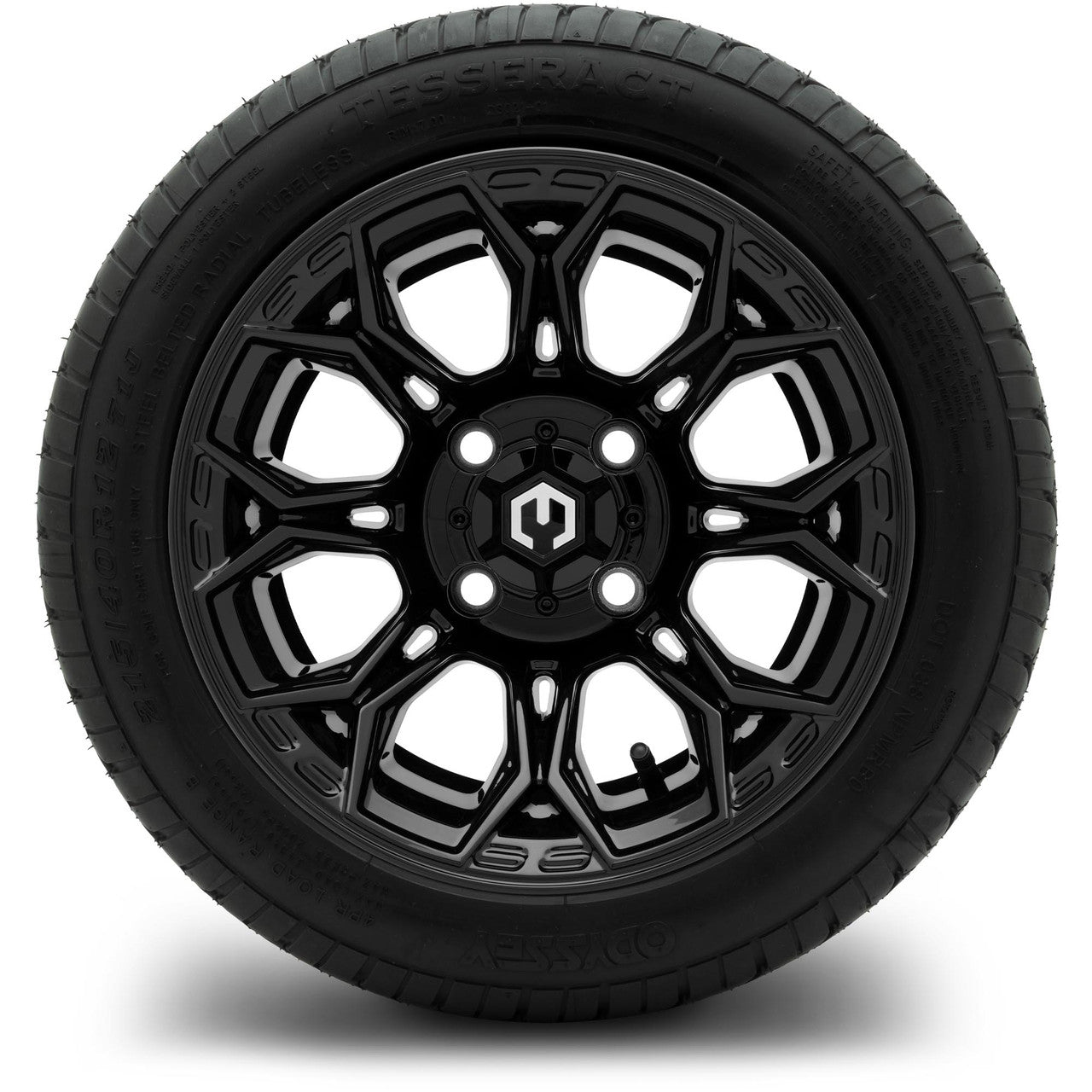 MODZ® 12" Halo Glossy Black Wheels & Street Tires Combo