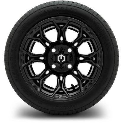 MODZ® 12" Halo Glossy Black Wheels & Street Tires Combo