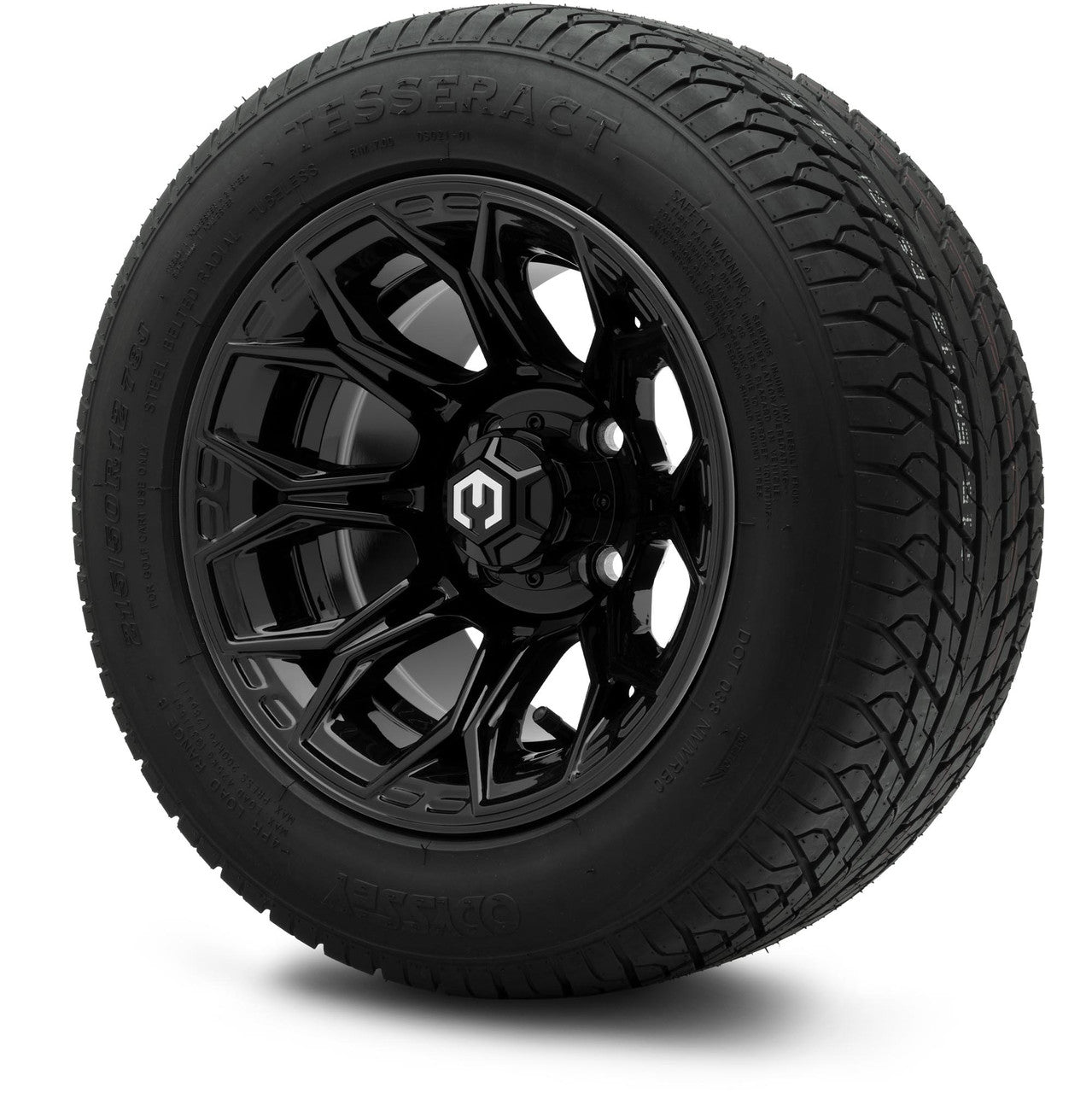 MODZ® 12" Halo Glossy Black Wheels & Street Tires Combo