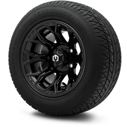 MODZ® 12" Halo Glossy Black Wheels & Street Tires Combo