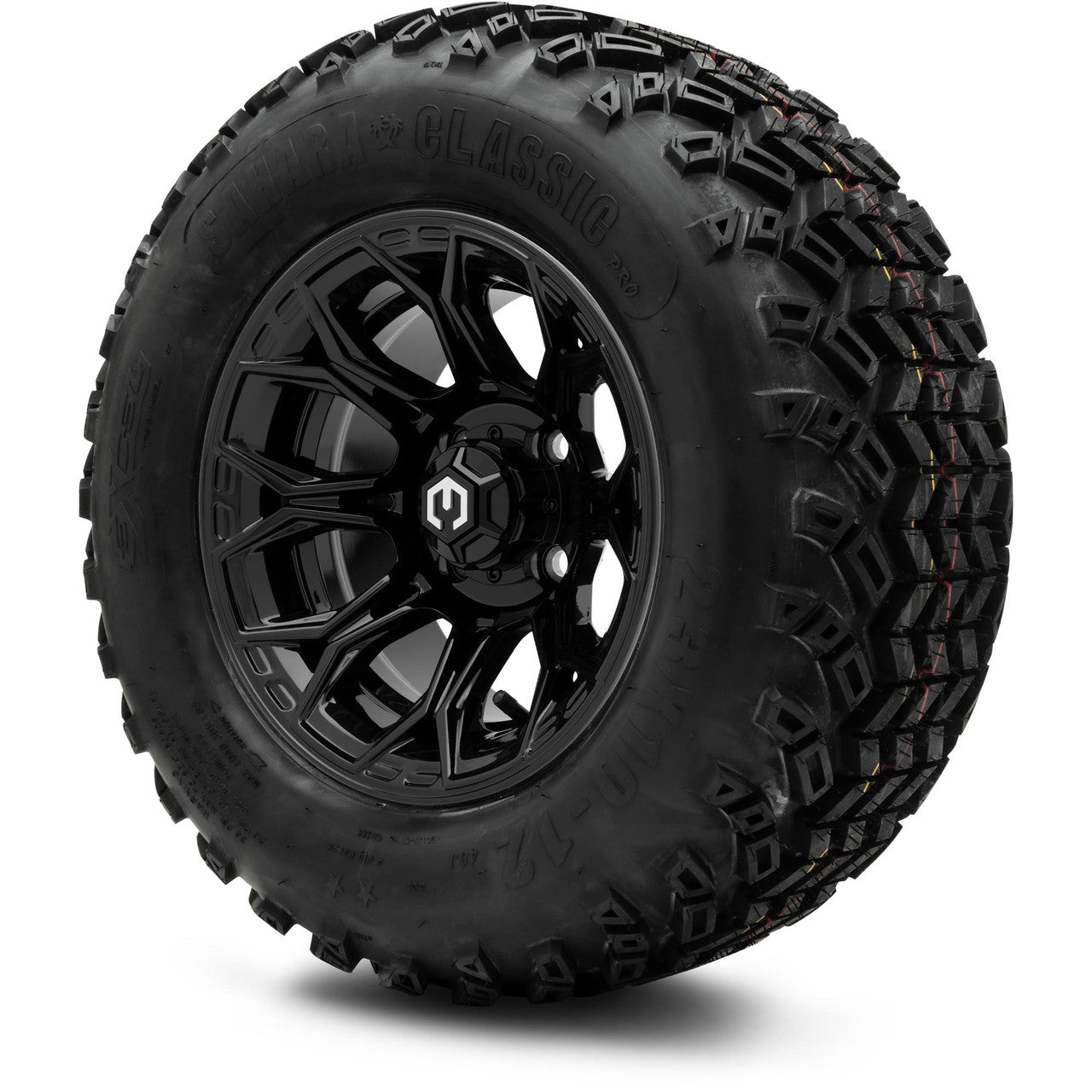 MODZ® 12" Halo Glossy Black Wheels & Off-Road Tires Combo