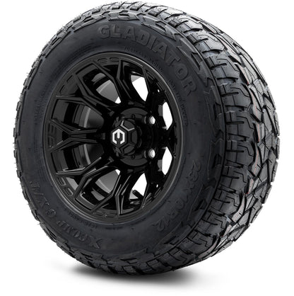 MODZ® 12" Halo Glossy Black Wheels & Off-Road Tires Combo