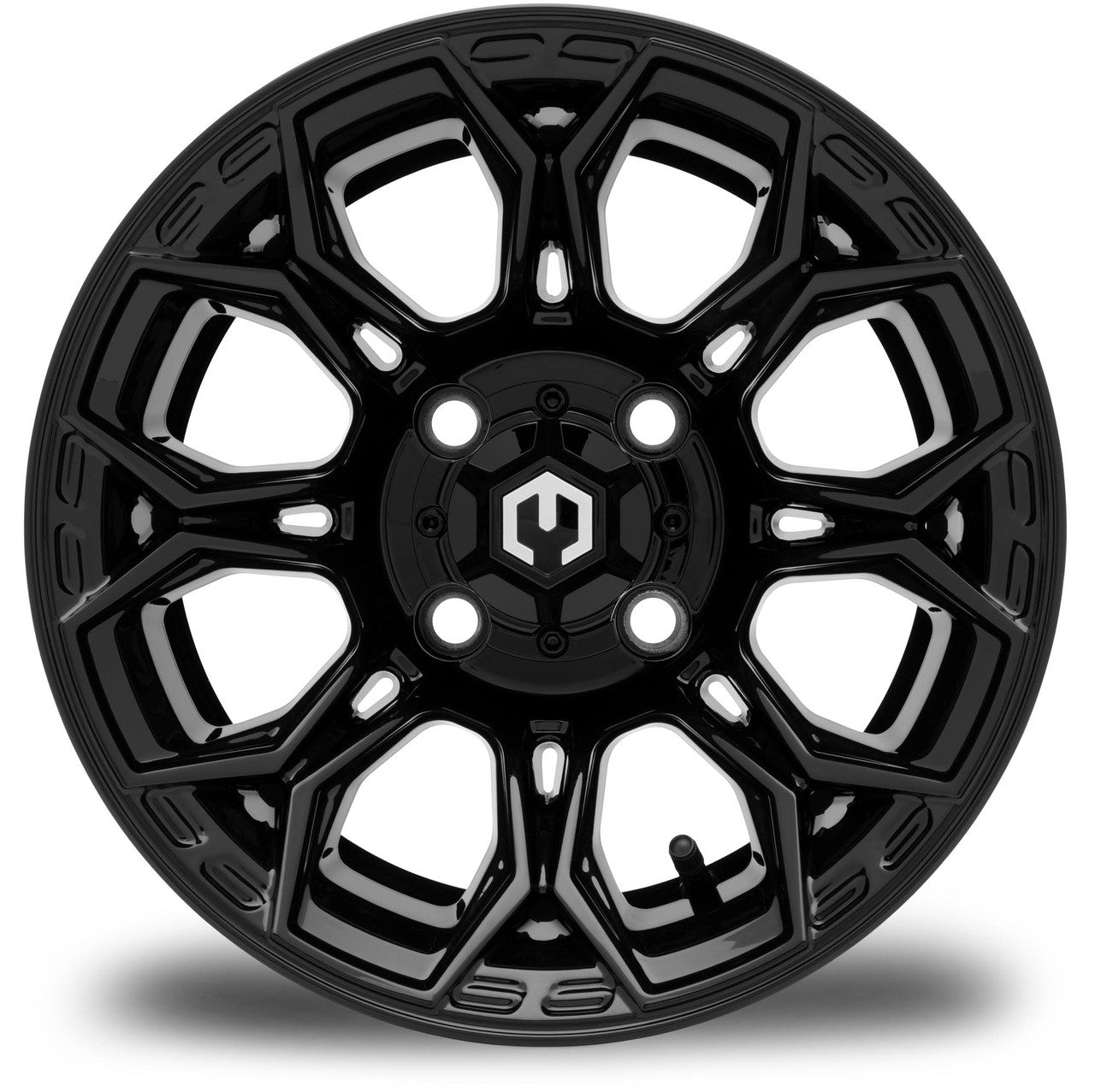 MODZ® Halo Glossy Black 12" Golf Cart Wheel