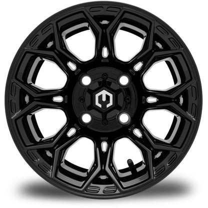 MODZ® Halo Glossy Black 12" Golf Cart Wheel