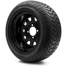 MODZ® 12" Steel D-Window Glossy Black Wheels & Street Tires Combo