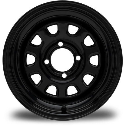 MODZ® Steel D-Window Glossy Black 12" Golf Cart Wheel