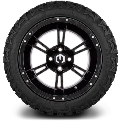 MODZ® 14" Ambush Glossy Black Wheels & Off-Road Tires Combo