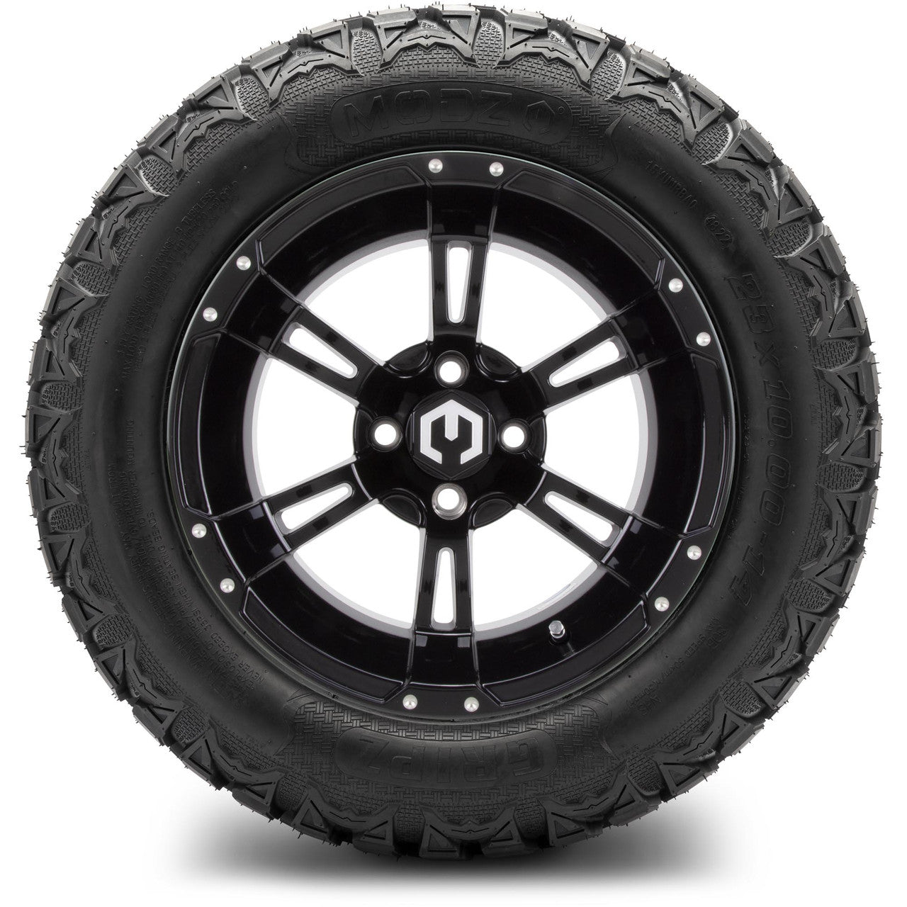 MODZ® 14" Ambush Glossy Black Wheels & Off-Road Tires Combo