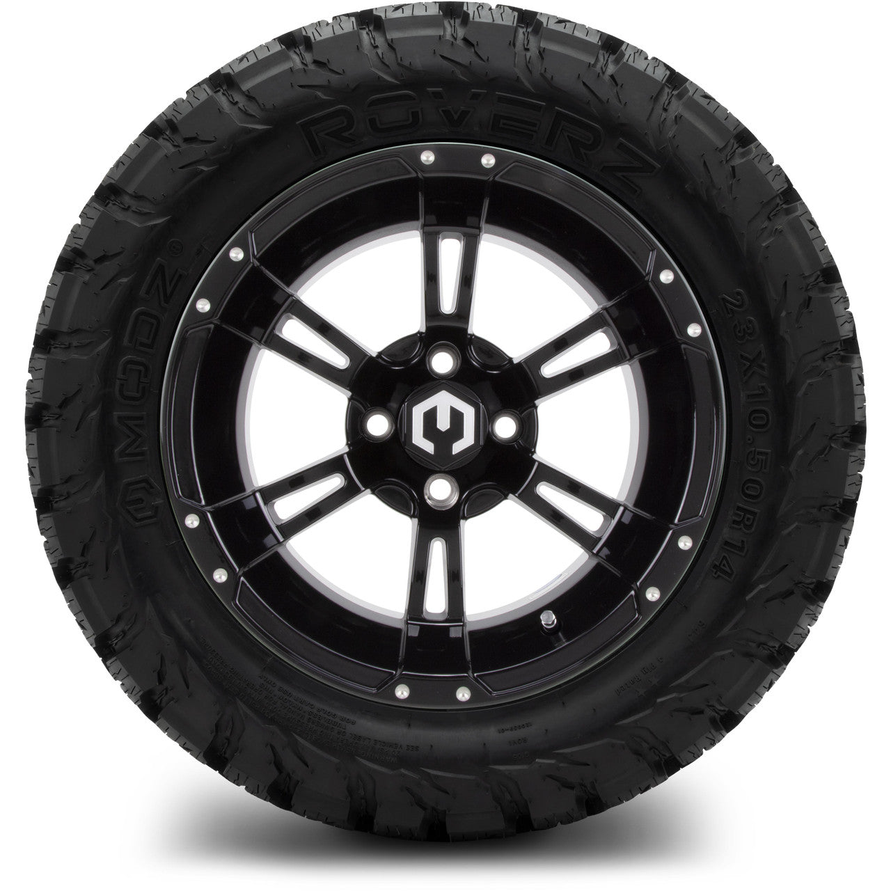 MODZ® 14" Ambush Glossy Black Wheels & Off-Road Tires Combo