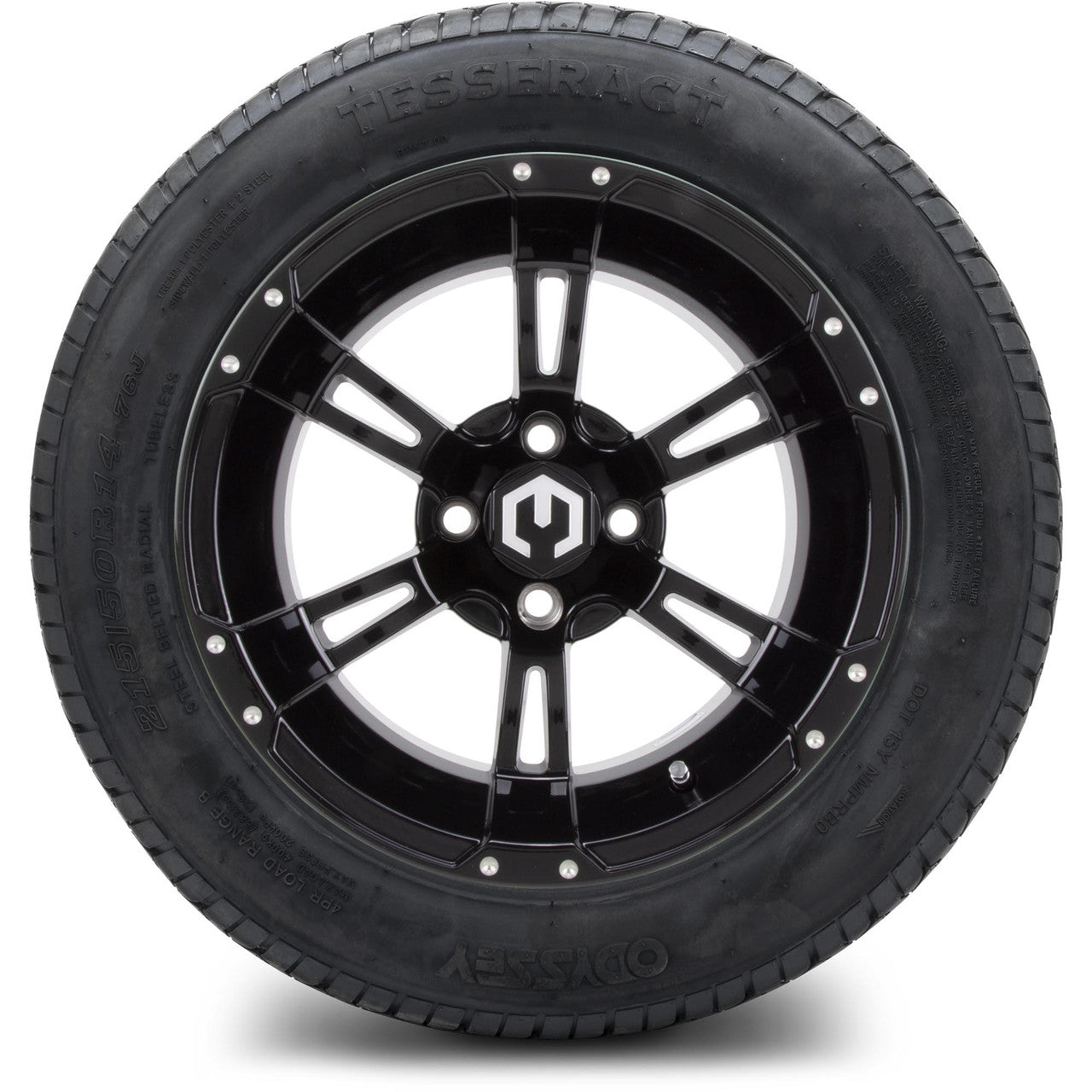MODZ® 14" Ambush Glossy Black Wheels & Street Tires Combo