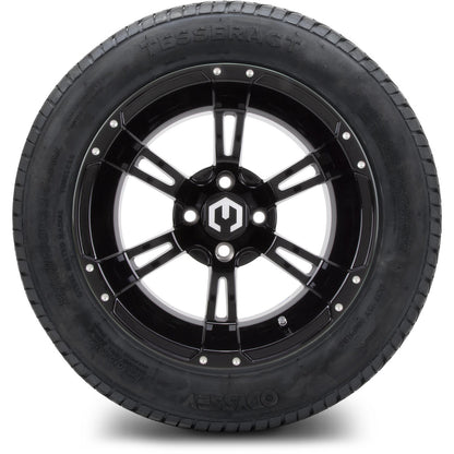 MODZ® 14" Ambush Glossy Black Wheels & Street Tires Combo