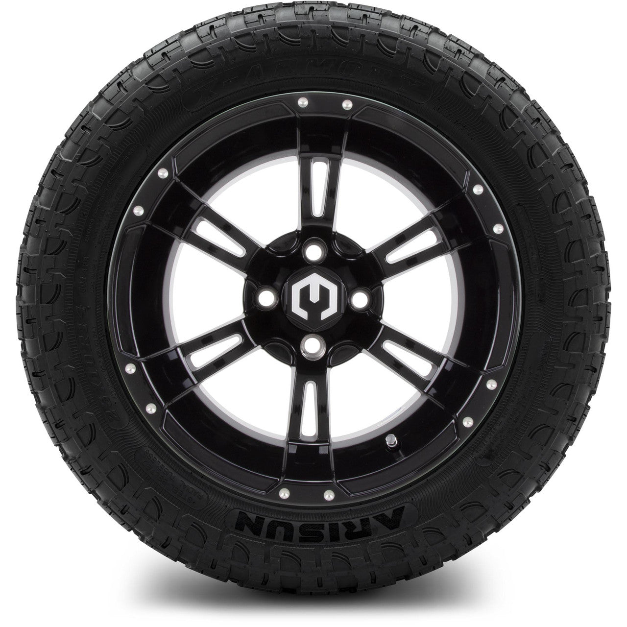 MODZ® 14" Ambush Glossy Black Wheels & Off-Road Tires Combo