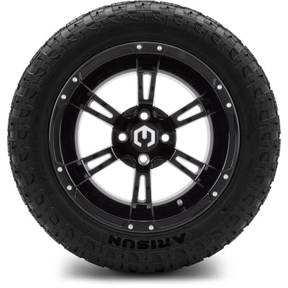 MODZ® 14" Ambush Glossy Black Wheels & Off-Road Tires Combo